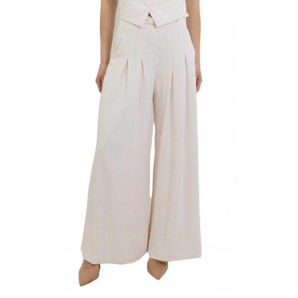 Pantaloni palazzo ampi vita alta con cintura Imperial